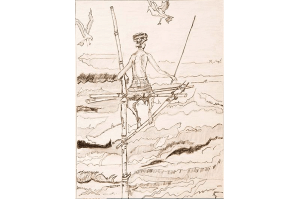 The Native Fisherman kreative on kanvas