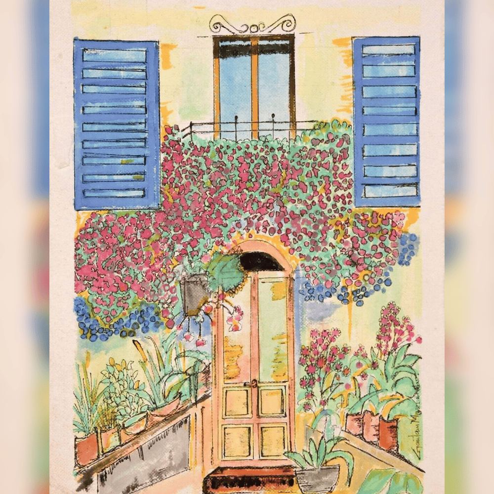 The Door with Bougainvillea