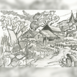 The Valley and the Houses painting